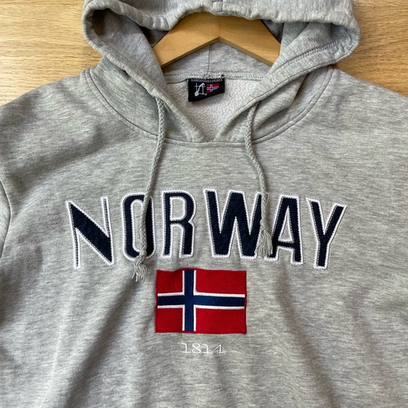 Gray Scandinavian Explorer NORWAY Hoodie Size Small - Picture 3 of 12